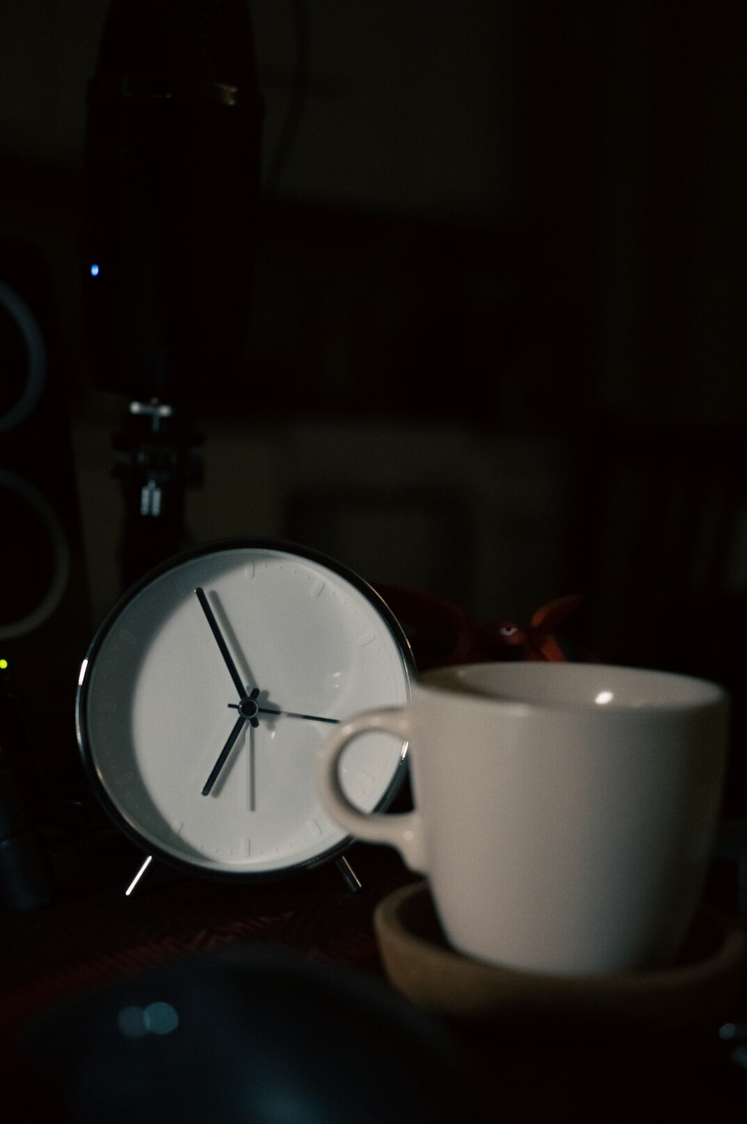 Detective style notebook with coffee cup on desk
